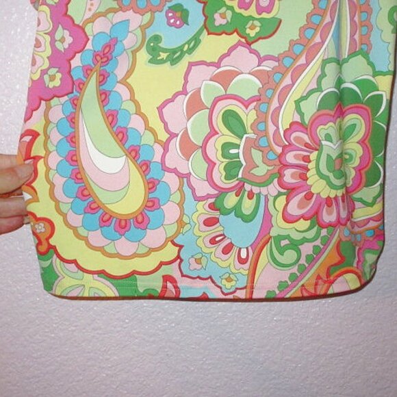 Lands End Tankini Swimsuit Top Size 12 Paisley UPF Bra Tummy Control Paisley - Picture 3 of 8